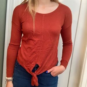 Madewell modern tie front knit sweater